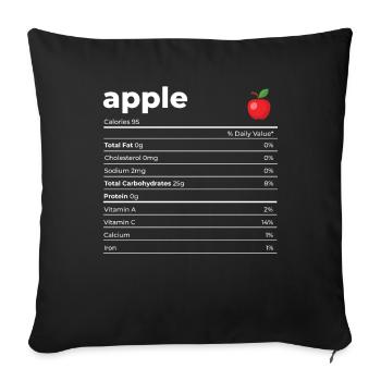 Nutrion Facts Apple - Sofa pillowcase 17,3'' x 17,3'' (45 x 45 cm) - black - Front
