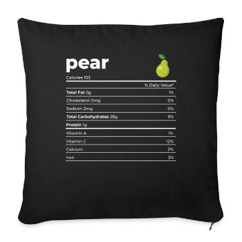 Nutrion Facts Pear - Sofa pillowcase 17,3'' x 17,3'' (45 x 45 cm) - black - Front