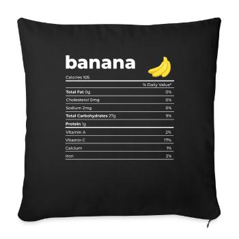 Nutrion Banana infos - Housse de coussin décorative 45 x 45 cm - noir - Devant