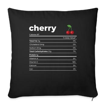 Nutrion Facts Cherry - Sofa pillowcase 17,3'' x 17,3'' (45 x 45 cm) - black - Front