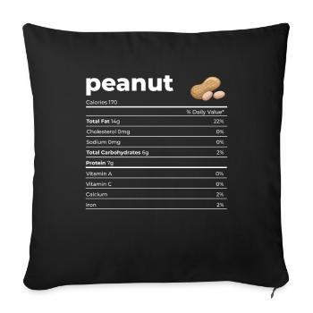 Nutrion Facts Peanut - Sofa pillowcase 17,3'' x 17,3'' (45 x 45 cm) - black - Front