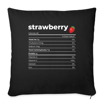 Nutrion Facts Strawberry - Sofa pillowcase 17,3'' x 17,3'' (45 x 45 cm) - black - Front