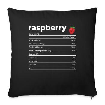 Nutrion Facts Raspberry - Sofa pillowcase 17,3'' x 17,3'' (45 x 45 cm) - black - Front