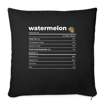 Nutritional Information Watermelon - Sofa pillowcase 17,3'' x 17,3'' (45 x 45 cm) - black - Front