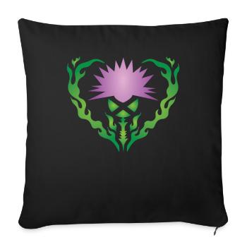 Diestel Blume - Sofakissenbezug 45 x 45 cm - Schwarz - Vorne