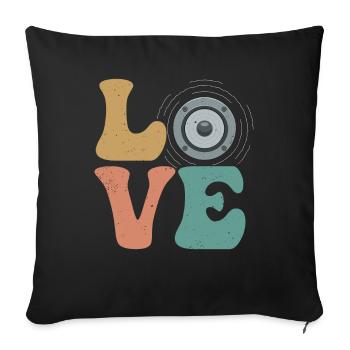 Ingénieur du son de l’église Technicien audio LOVE - Housse de coussin décorative 45 x 45 cm - noir - Devant