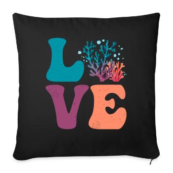 Récif de Corail Mer Océan AMOUR - Housse de coussin décorative 45 x 45 cm - noir - Devant