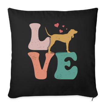 Waschbärhund Hund LIEBE - Sofakissenbezug 45 x 45 cm - Schwarz - Vorne