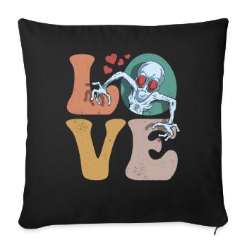 Dover Dämon Kryptide Kryptozoologie LIEBE - Sofakissenbezug 45 x 45 cm - Schwarz - Vorne