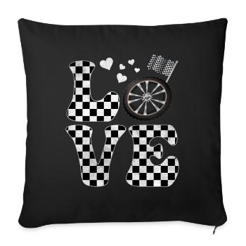 Drag Racing Drag Race LOVE - Sofa pillowcase 17,3'' x 17,3'' (45 x 45 cm) - black - Front