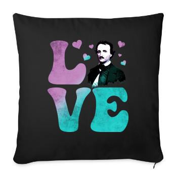 Edgar Allan Poe Littérature anglaise AMOUR - Housse de coussin décorative 45 x 45 cm - noir - Devant