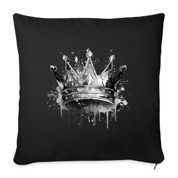 Symbole de la couronne - Housse de coussin décorative 45 x 45 cm - noir - Devant