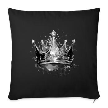 Symbole de la couronne Roi - Housse de coussin décorative 45 x 45 cm - noir - Devant