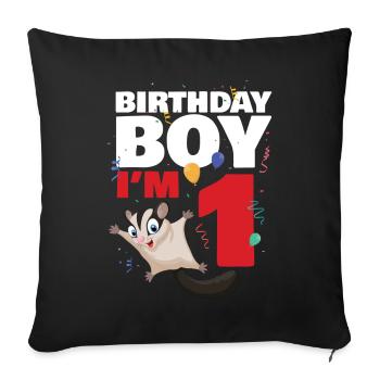 Birthday boy or girl in 2 Sugar Glider - Sofa pillowcase 17,3'' x 17,3'' (45 x 45 cm) - black - Front