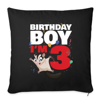 Birthday Boy in 4 Sugar Glider - Sofa pillowcase 17,3'' x 17,3'' (45 x 45 cm) - black - Front