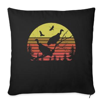 Retro Vulture - Sofa pillowcase 17,3'' x 17,3'' (45 x 45 cm) - black - Front