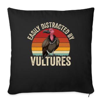 Retro Vulture - Sofa pillowcase 17,3'' x 17,3'' (45 x 45 cm) - black - Front