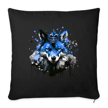 Fuchs Krone King Tier - Sofakissenbezug 45 x 45 cm - Schwarz - Vorne