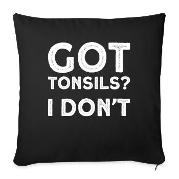 Mandelentzündung Mädchen Jungen Geschenk - Sofakissenbezug 45 x 45 cm - Schwarz - Vorne