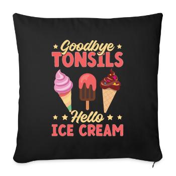 Tonsillitis Children Tonsils Infection Ice Cream - Sofa pillowcase 17,3'' x 17,3'' (45 x 45 cm) - black - Front