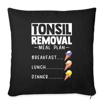 Mandelentfernung Mandelentzündung Mandeln Eis - Sofa pillowcase 17,3'' x 17,3'' (45 x 45 cm) - black - Front