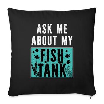 Aquarium Fish Gift - Sofa pillowcase 17,3'' x 17,3'' (45 x 45 cm) - black - Front