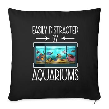 Aquarium Fish Gift - Sofa pillowcase 17,3'' x 17,3'' (45 x 45 cm) - black - Front