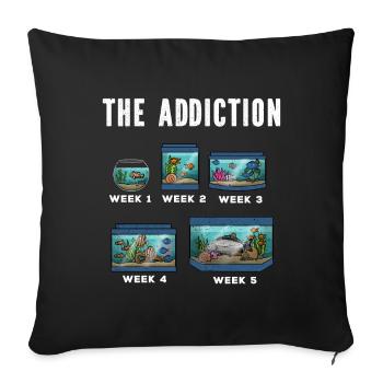 Aquarium Fish Gift - Sofa pillowcase 17,3'' x 17,3'' (45 x 45 cm) - black - Front