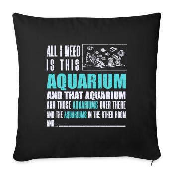 Aquarium Fish Gift - Sofa pillowcase 17,3'' x 17,3'' (45 x 45 cm) - black - Front