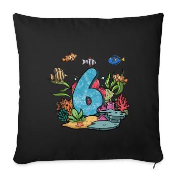 Aquarium Fish Gift - Sofa pillowcase 17,3'' x 17,3'' (45 x 45 cm) - black - Front