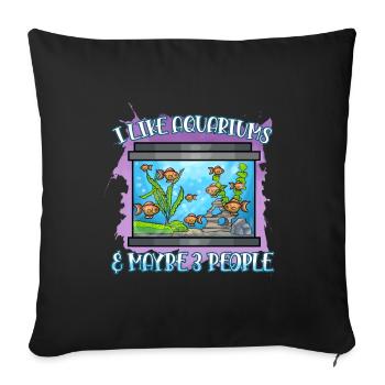 Aquarium Fish Gift - Sofa pillowcase 17,3'' x 17,3'' (45 x 45 cm) - black - Front