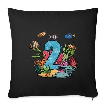 Aquarium Fish Gift - Sofa pillowcase 17,3'' x 17,3'' (45 x 45 cm) - black - Front