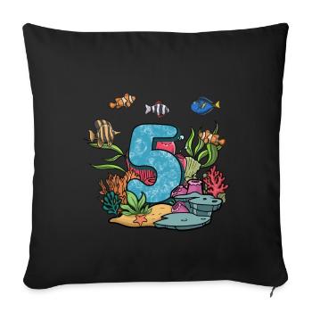 Aquarium Fish Gift - Sofa pillowcase 17,3'' x 17,3'' (45 x 45 cm) - black - Front