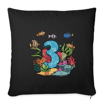 Aquarium Fish Gift - Sofa pillowcase 17,3'' x 17,3'' (45 x 45 cm) - black - Front