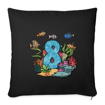 Aquarium Fish Gift - Sofa pillowcase 17,3'' x 17,3'' (45 x 45 cm) - black - Front