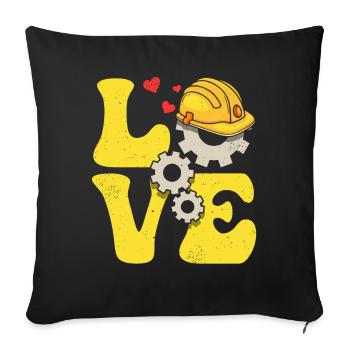 Ingénieur Ingénierie LOVE - Housse de coussin décorative 45 x 45 cm - noir - Devant
