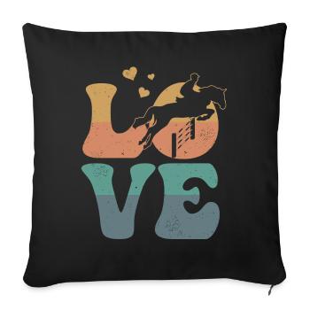 Equestrian Riding LOVE - Sofa pillowcase 17,3'' x 17,3'' (45 x 45 cm) - black - Front