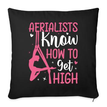 Silk acrobatics in the air - Sofa pillowcase 17,3'' x 17,3'' (45 x 45 cm) - black - Front