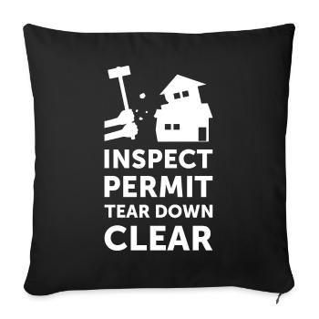 Journée de démolition de maisons - Housse de coussin décorative 45 x 45 cm - noir - Devant
