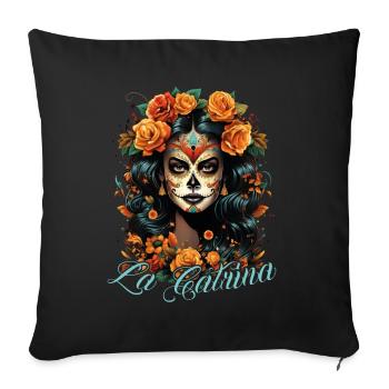 La Catrina Cool Dia De Los Muertos Design - Sofa pillowcase 17,3'' x 17,3'' (45 x 45 cm) - black - Front