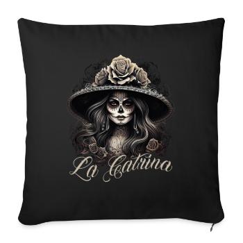 La Catrina Cool Dia De Los Muertos Design - Sofa pillowcase 17,3'' x 17,3'' (45 x 45 cm) - black - Front