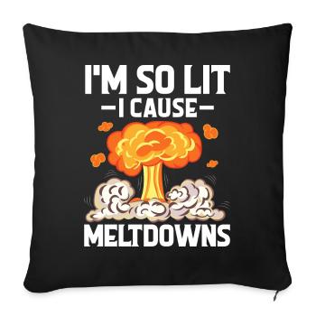 Funny Nuclear Power Plant - Sofa pillowcase 17,3'' x 17,3'' (45 x 45 cm) - black - Front