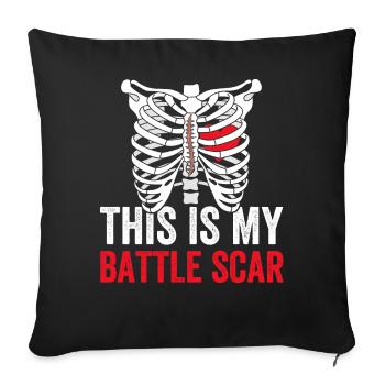 Open-heart surgery survivor - Sofa pillowcase 17,3'' x 17,3'' (45 x 45 cm) - black - Front