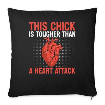 Récupération après une chirurgie à cœur ouvert - Housse de coussin décorative 45 x 45 cm - noir - Devant