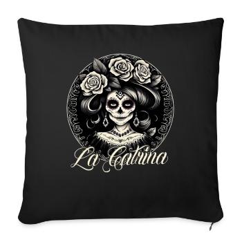 La Catrina Cool Dia De Los Muertos Design - Sofa pillowcase 17,3'' x 17,3'' (45 x 45 cm) - black - Front