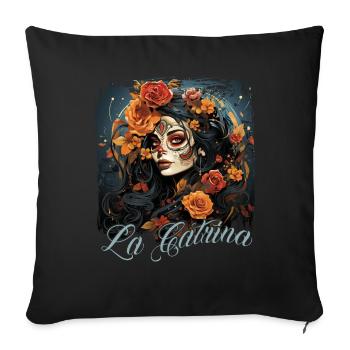 La Catrina Cool Dia De Los Muertos Design - Sofa pillowcase 17,3'' x 17,3'' (45 x 45 cm) - black - Front
