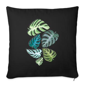 Feuilles, Tropical, Forêt tropicale, Forêt tropicale, Nature, Plante - Housse de coussin décorative 45 x 45 cm - noir - Devant