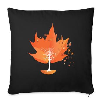 Fall Tree Autumn Leaves Autumn Leaves - Sofa pillowcase 17,3'' x 17,3'' (45 x 45 cm) - black - Front