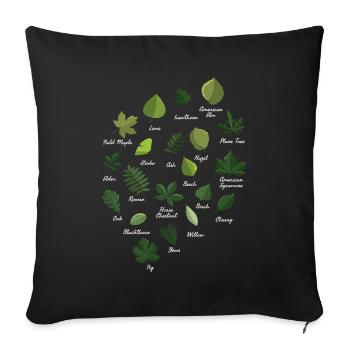 Leaves, Varieties, Trees, Forest, Nature, Plant - Sofa pillowcase 17,3'' x 17,3'' (45 x 45 cm) - black - Front