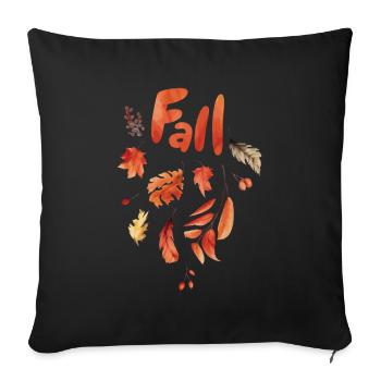 Automne Feuilles d’automne Herbst Blätter - Housse de coussin décorative 45 x 45 cm - noir - Devant